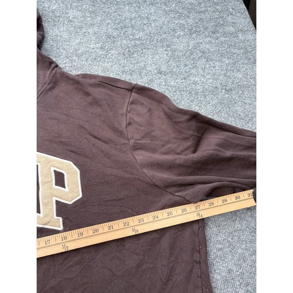 Gap Arch Logo Hoodie Mens XXL Brown Pullover Fleece Sweatshirt Classic Fit‎